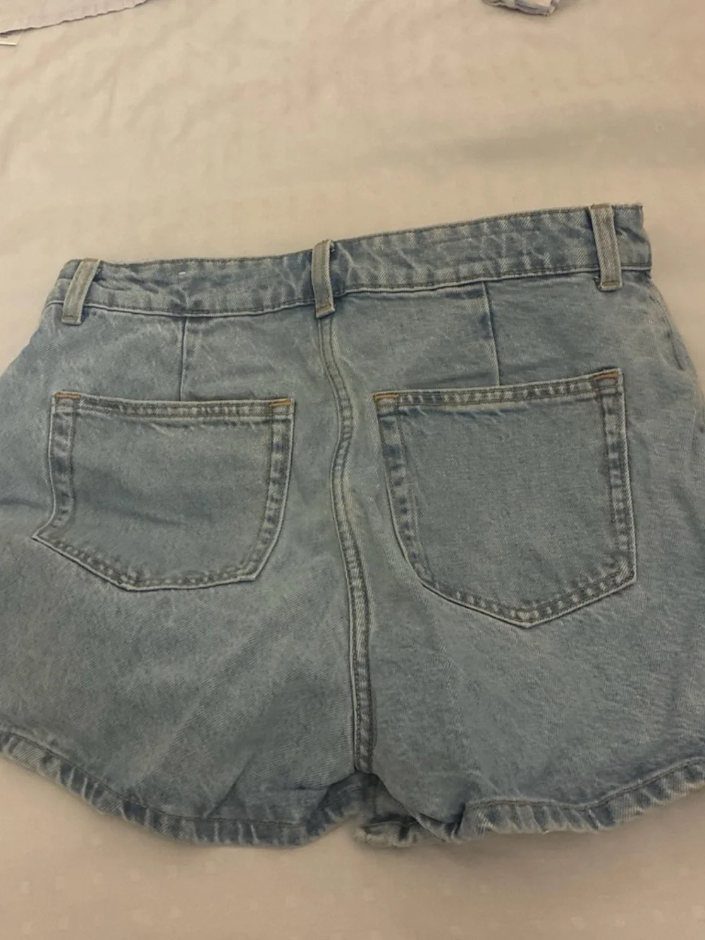 Zara Light Blue Denim Waistband Detail Skirt